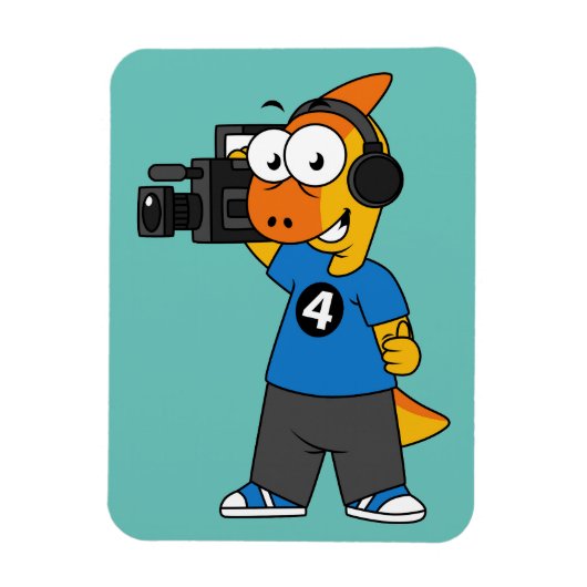 Illustratie van een parasaurolophus camera operato magneet (Verticaal)
