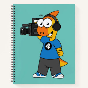 Illustratie van een parasaurolophus camera operato notitieboek