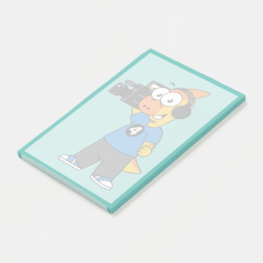 Illustratie van een parasaurolophus camera operato post-it® notes (Schuin)