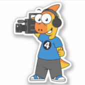 Illustratie van een parasaurolophus camera operato sticker (Voorkant)