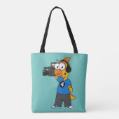 Illustratie van een parasaurolophus camera operato tote bag (Achterkant)