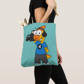 Illustratie van een parasaurolophus camera operato tote bag (Dichtbij)
