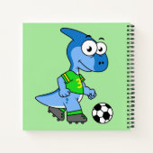 Illustratie van een parasaurolophus die voetbal sp notitieboek (Achterkant)