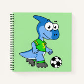 Illustratie van een parasaurolophus die voetbal sp notitieboek (Voorkant)
