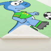 Illustratie van een parasaurolophus die voetbal sp sherpa deken (3/4)