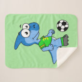 Illustratie van een parasaurolophus die voetbal sp sherpa deken (Voorkant (horizontaal))