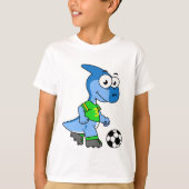Illustratie van een parasaurolophus die voetbal sp t-shirt (Voorkant)
