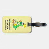 Illustratie van een parasaurolophus dinosaurus kok bagagelabel (Achterkant horizontaal)