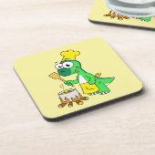 Illustratie van een parasaurolophus dinosaurus kok bier onderzetter (Linkerzijde)