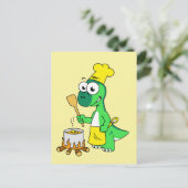 Illustratie van een parasaurolophus dinosaurus kok briefkaart (Staand voorkant)