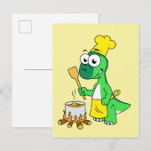 Illustratie van een parasaurolophus dinosaurus kok briefkaart (Voorkant / Achterkant)