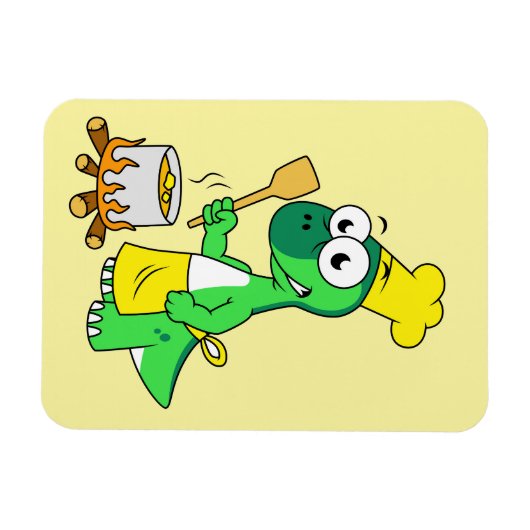 Illustratie van een parasaurolophus dinosaurus kok magneet (Horizontaal)