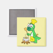 Illustratie van een parasaurolophus dinosaurus kok magneet (Voorkant / Achterkant)