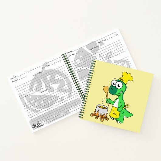 Illustratie van een parasaurolophus dinosaurus kok notitieboek (Binnen)