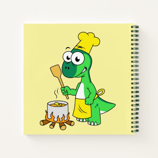 Illustratie van een parasaurolophus dinosaurus kok notitieboek (Achterkant)