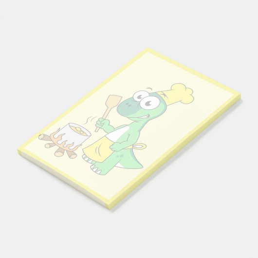 Illustratie van een parasaurolophus dinosaurus kok post-it® notes (Schuin)