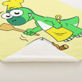 Illustratie van een parasaurolophus dinosaurus kok sherpa deken (3/4)