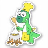 Illustratie van een parasaurolophus dinosaurus kok sticker (Voorkant)