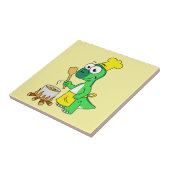 Illustratie van een parasaurolophus dinosaurus kok tegeltje (Zijkant)