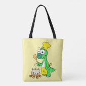 Illustratie van een parasaurolophus dinosaurus kok tote bag (Achterkant)