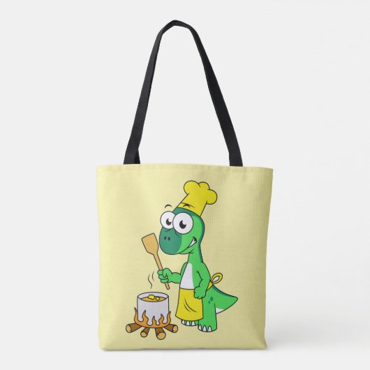 Illustratie van een parasaurolophus dinosaurus kok tote bag (Achterkant)