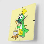 Illustratie van een parasaurolophus dinosaurus kok vierkante klok (Hoek)