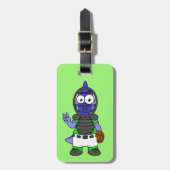 Illustratie van een parasaurolophus honkbalvanger bagagelabel (Voorkant verticaal)