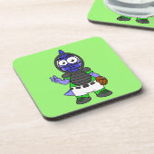 Illustratie van een parasaurolophus honkbalvanger bier onderzetter (Linkerzijde)