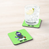 Illustratie van een parasaurolophus honkbalvanger bier onderzetter (Rechterzijde)