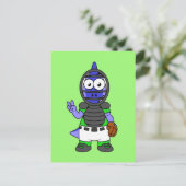 Illustratie van een parasaurolophus honkbalvanger briefkaart (Staand voorkant)