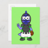 Illustratie van een parasaurolophus honkbalvanger briefkaart (Voorkant / Achterkant)