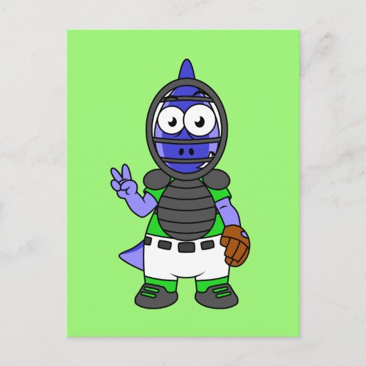 Illustratie van een parasaurolophus honkbalvanger briefkaart (Voorkant)