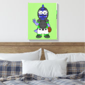 Illustratie van een parasaurolophus honkbalvanger canvas afdruk (Insitu (Slaapkamer))