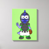 Illustratie van een parasaurolophus honkbalvanger canvas afdruk (Voorkant)