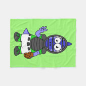 Illustratie van een parasaurolophus honkbalvanger fleece deken (Voorkant (Horizontaal))