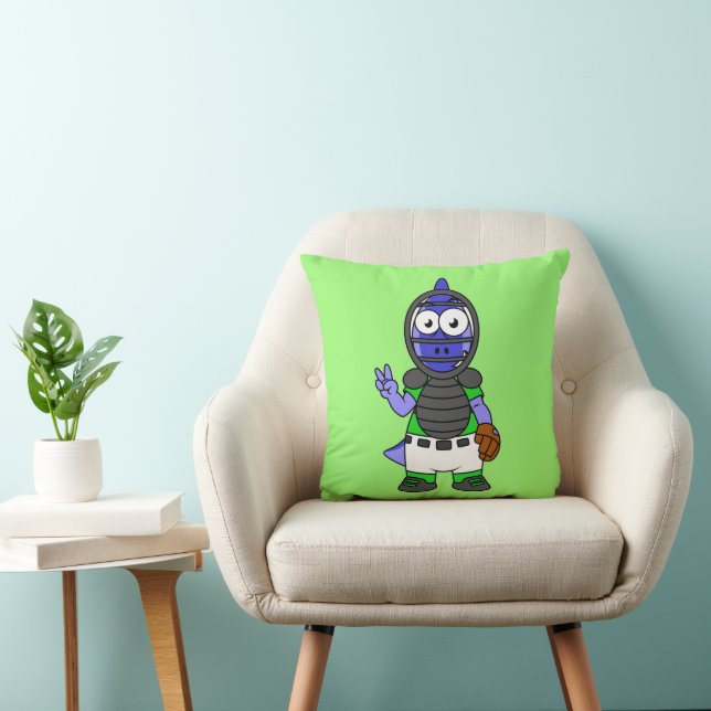 Illustratie van een parasaurolophus honkbalvanger kussen (Stoel)