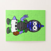 Illustratie van een parasaurolophus honkbalvanger legpuzzel (Horizontaal)