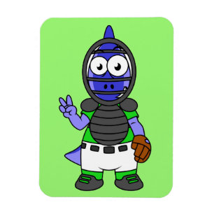 Illustratie van een parasaurolophus honkbalvanger magneet