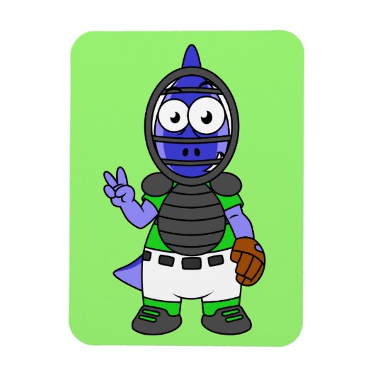 Illustratie van een parasaurolophus honkbalvanger magneet (Verticaal)