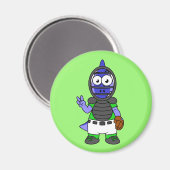 Illustratie van een parasaurolophus honkbalvanger magneet (Voorkant / Achterkant)