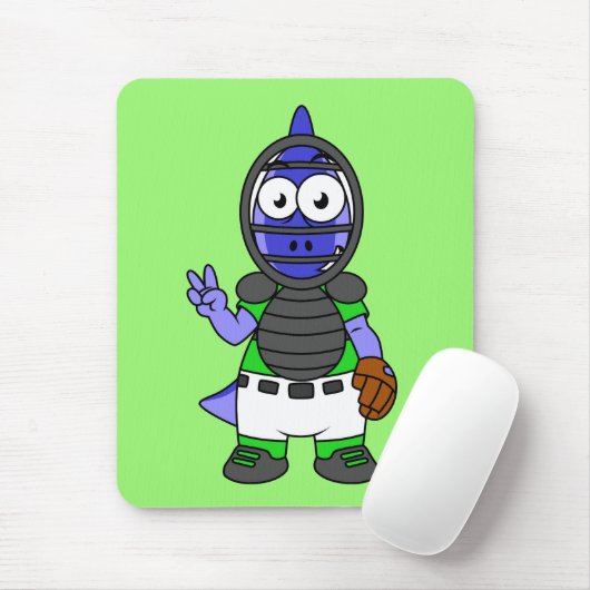 Illustratie van een parasaurolophus honkbalvanger muismat (Met muis)