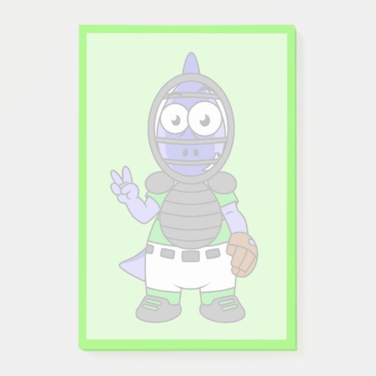 Illustratie van een parasaurolophus honkbalvanger post-it® notes (Voorkant)