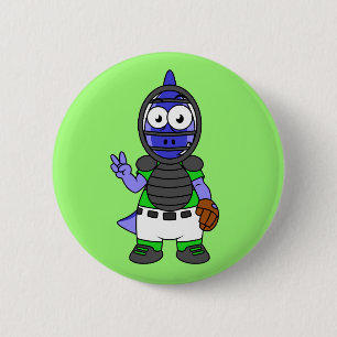 Illustratie van een parasaurolophus honkbalvanger ronde button 5,7 cm