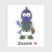 Illustratie van een parasaurolophus honkbalvanger sticker (Vel)