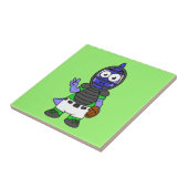 Illustratie van een parasaurolophus honkbalvanger tegeltje (Zijkant)