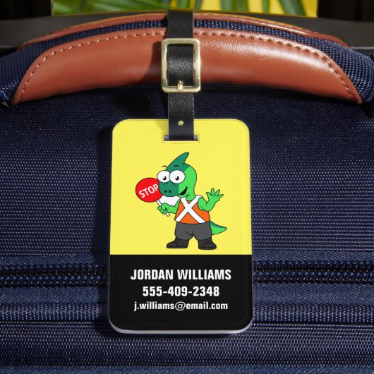 Illustratie van een parasaurolophus verkeersregela bagagelabel (Voorkant Insitu 2)