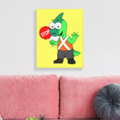 Illustratie van een parasaurolophus verkeersregela canvas afdruk (Insitu (Woonkamer))