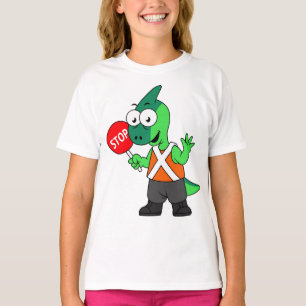 Illustratie van een parasaurolophus verkeersregela t-shirt