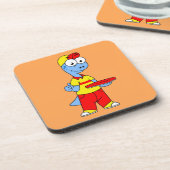 Illustratie van een persoon die brontosaurus heeft bier onderzetter (Linkerzijde)