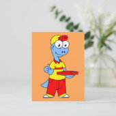 Illustratie van een persoon die brontosaurus heeft briefkaart (Staand voorkant)